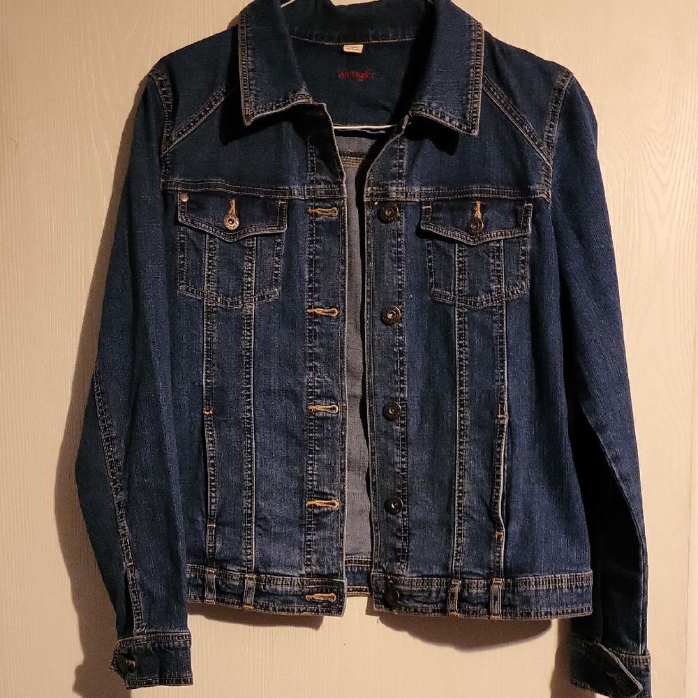 Wrangler Women's Blue Denim Jacket Trucker Size L